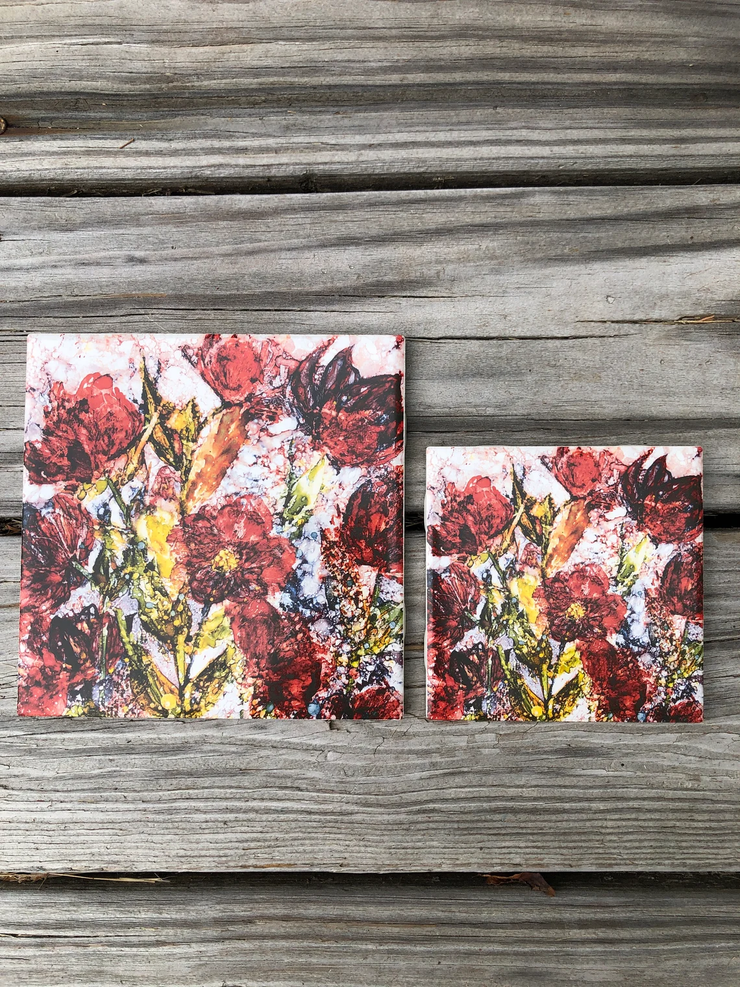 Lenten Roses Ceramic Tile - Indoor and Outdoor Use