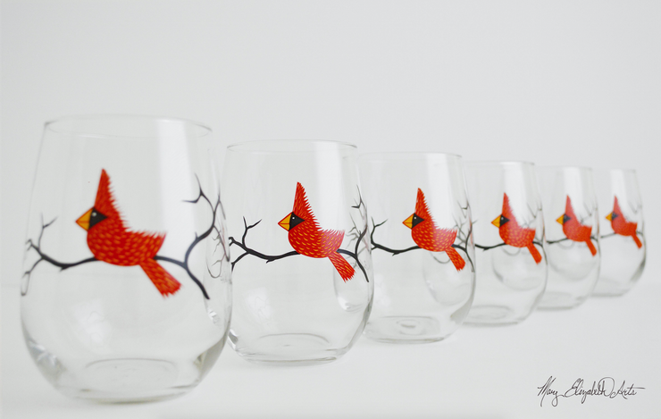 Custom Red or White Wine Glasses, Personalized – The Cardinal State